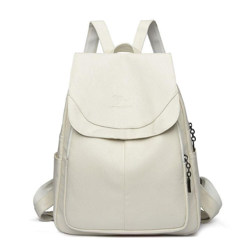 (white) Women's Large Capacity Anti-theft Backpack: 2024 Autumn/winter Trendy American-style Fashion Niche Design