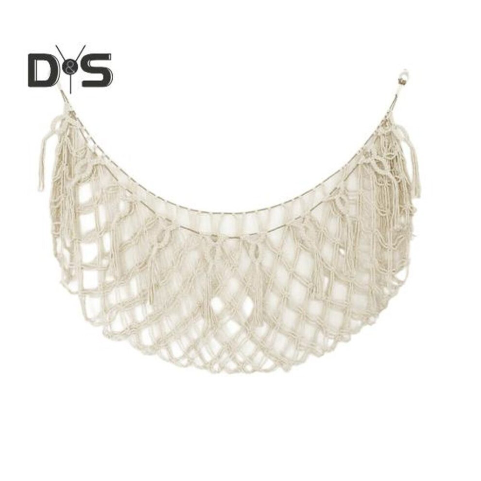 Wall Mounted Stuffed Toy Net Bag Hammock Large Capacity Tassels Design Easy to Install Plush Toy Organizer Corner Hanging Net