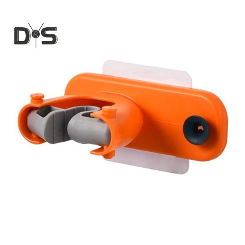 (orange) Wall Mounted Mop Organizer High Stability Widely Used Simple Installation Self Adhesive Mop Holder Broom Hanger