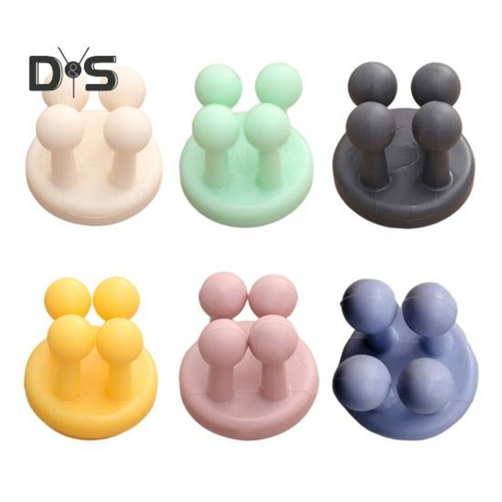 (multicolor) 6Pcs Self-Adhesive Shower Razor Holder Storage Hooks Easy to Install Bathroom Wall Mounted Hooks Toothbrush Hangers