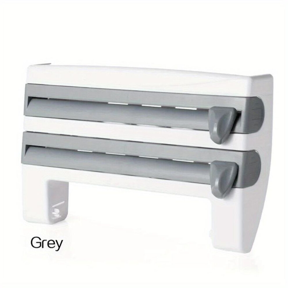 (as the picture) Plastic Refrigerator Cling Film Storage Rack Wrap Cutter Wall Hanging Paper Towel Holder High-quality Home Kitchen Organizer
