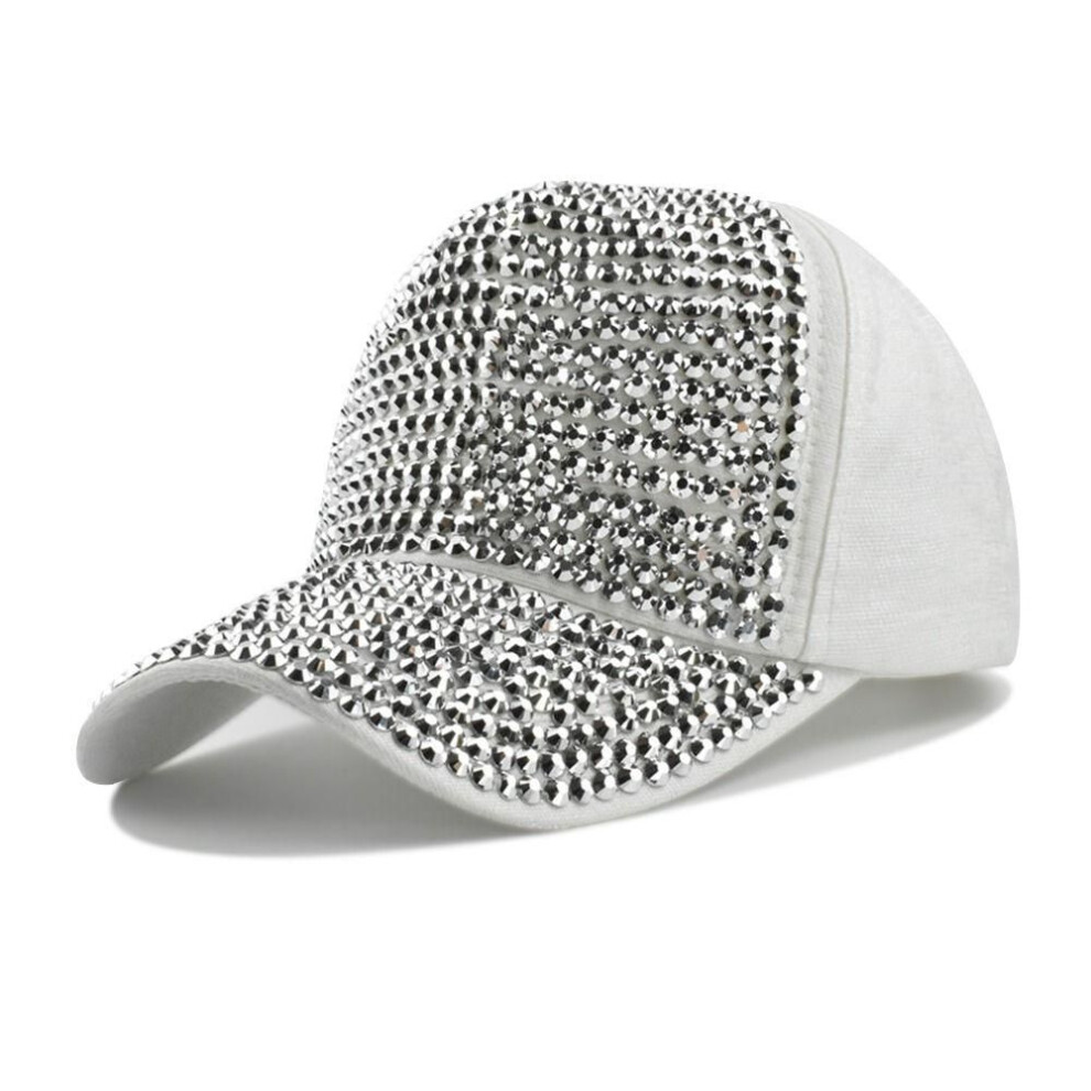 (03) Fashion Adjustable Luxury Shiny Sequins Cap Sunscreen Hats Rhinestones Baseball Caps Baseball Hats