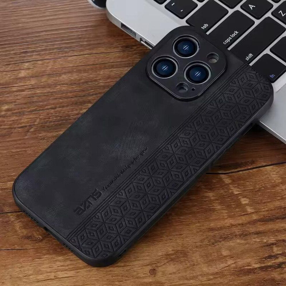 (black, iPhone 14 Plus) Business-style Drop-proof Leather Case - Compatible With Iphone 16/15/14/13/12/11 Pro Max Xs Max Xr X Plus Ultra-thin Luxury Cover