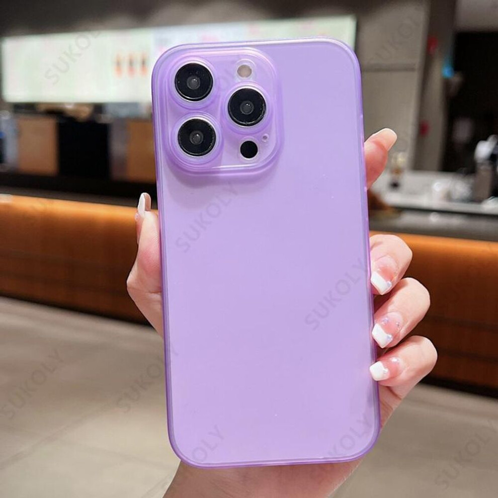 (purple, iPhone 12) Solid Color Ultra Thin Matte Phone Case For Iphone 16 15 14 Pro 13 12 11 Pro Max Xs Max X Xr 7 8 Plus Transparent Cover Coque
