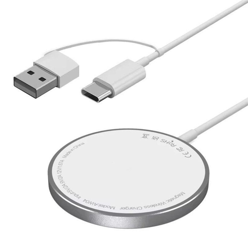 (white, USB + Type C) 100W Magnetic Wireless Charger Pad USB + Type C For Magsafe iPhone 16 15 14 13 12 Pro Max Fast Charging Dock Station Chargers