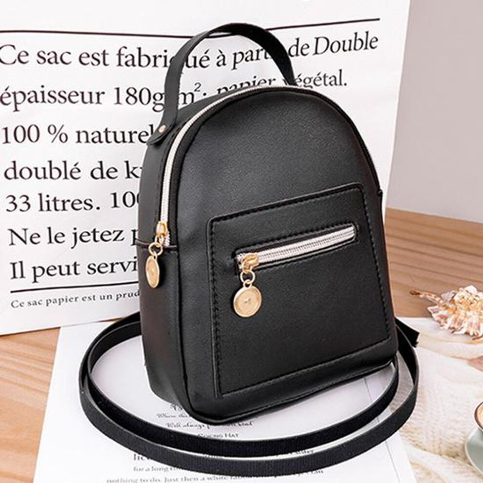 (black, One Size) Korean Women Small Backpack Autumn And Winter Multi-pocket Large-capacity Shoulder Mobile Phone Bag
