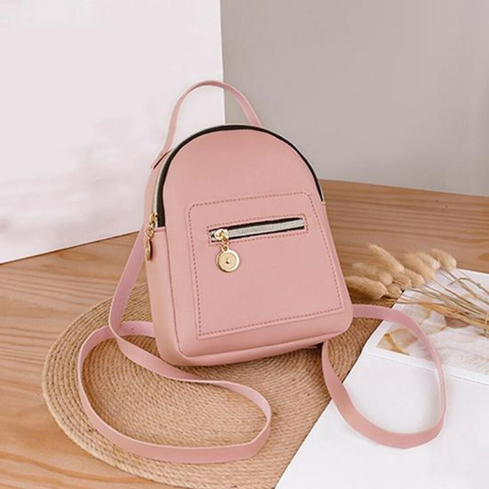 (pink, One Size) Korean Women Small Backpack Autumn And Winter Multi-pocket Large-capacity Shoulder Mobile Phone Bag