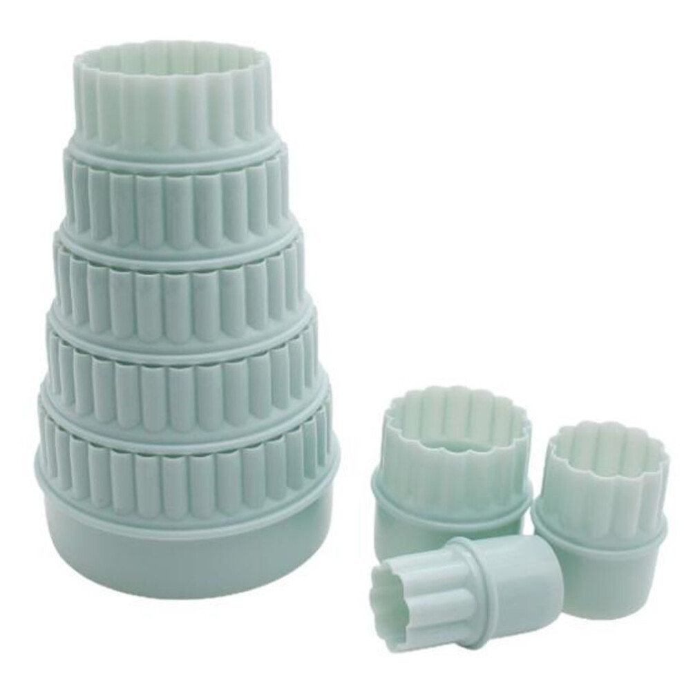 8Pcs/Set Cookie Cutters Sturdy Reusable Plastic Wavy Round DIY Dough Shape Molds for Baking