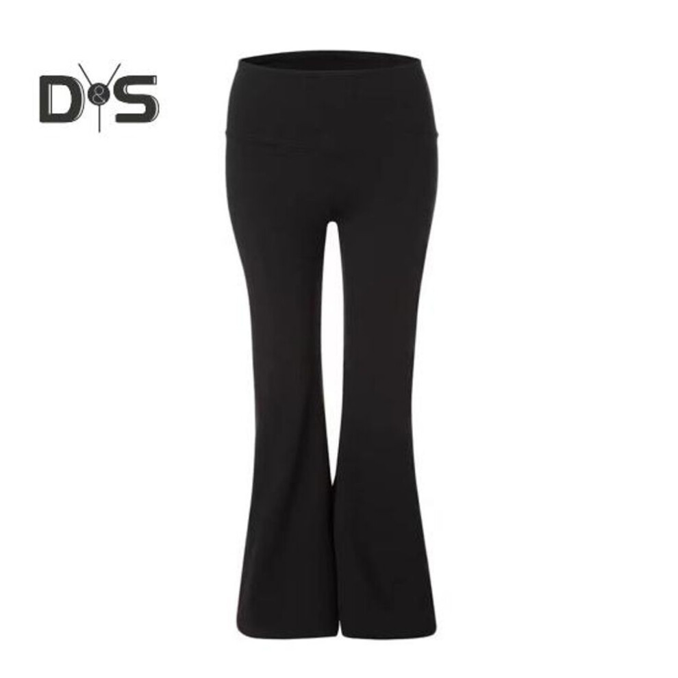 (black, M) Winter Warm Velvet Flared Pants Women High Waist Thermal Fleece Sports Pants Thermal Exercise Pants Streetwear