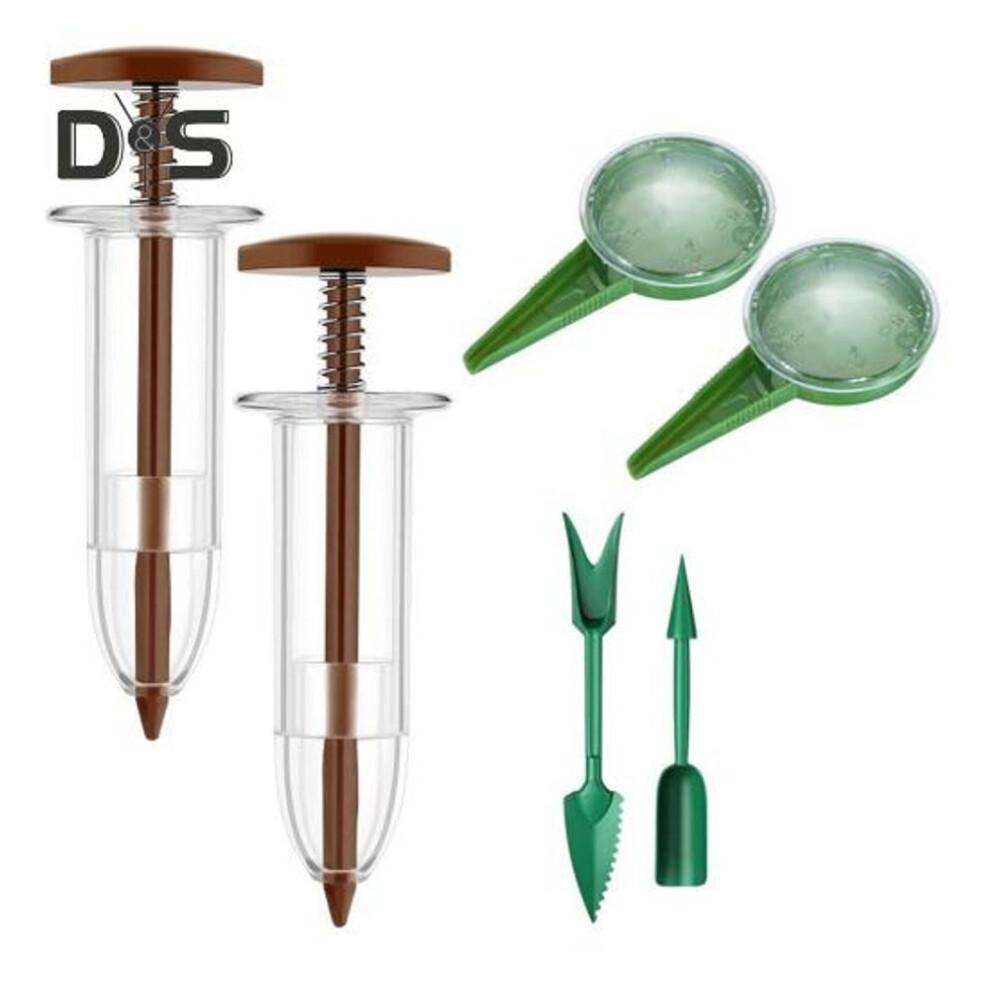 (as the picture, F) Hand Sowing Tool Mini Seeder Set Manual Seeds Dispenser Handheld Garden Sower And Dibber Planting Tool for Tiny Seeds Gardeners