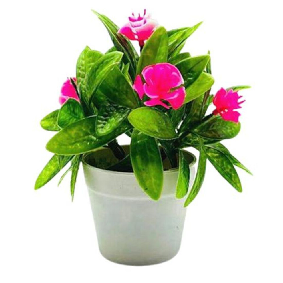 (pink) Artificial Plant Pot Curling Rose Flower Table Centerpieces Plastic Decorative Simulation Bonsai