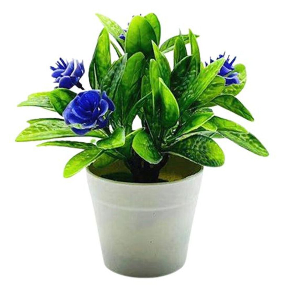 (purple) Artificial Plant Pot Curling Rose Flower Table Centerpieces Plastic Decorative Simulation Bonsai