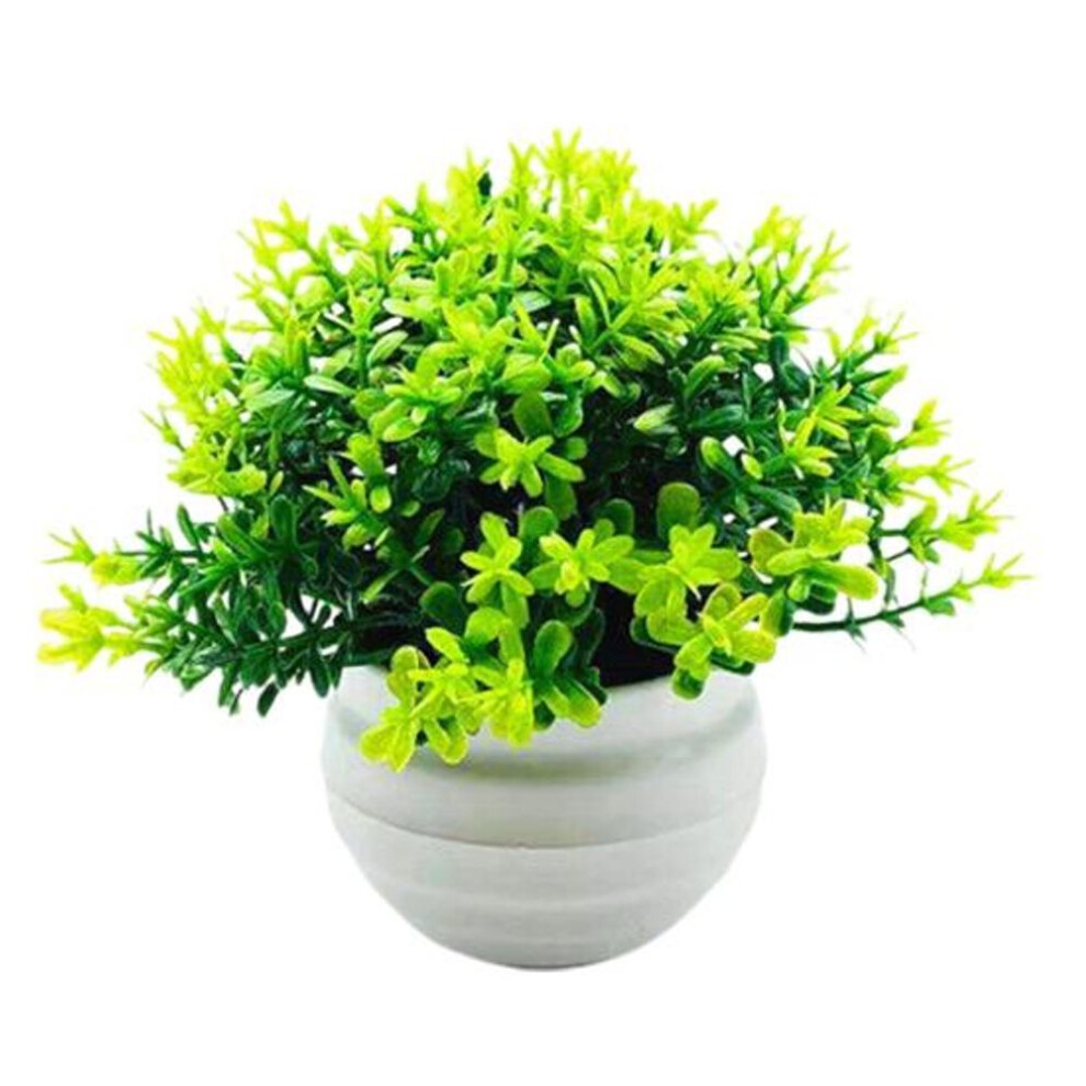 (green) Artificial Plant Pot Ornamental Photo Props Plastic Desktop Fake Grass Plants For Outdoor