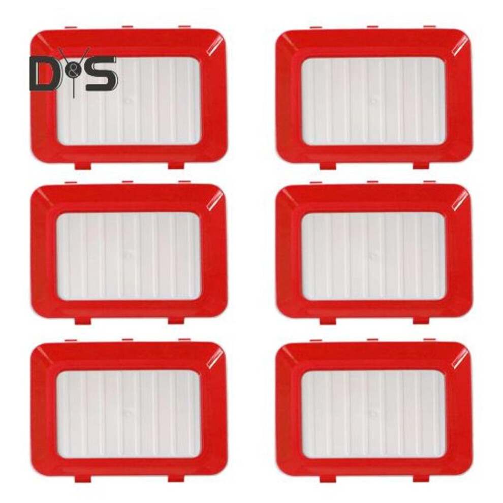 (red, 6pcs) 6/8/10pcs Food Preservation Trays Bpa Free Multipurpose Reusable Vacuum Stackable Food Organization Storage Trays With Buckle