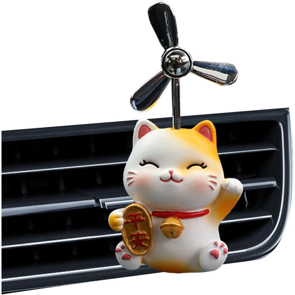 (1 count (Pack of 1), Lucky Cat Ping An) Car Diffuser Propeller - Cartoon Cat Car Air Freshener,Car Air Freshener Air Outlet Vent Fresheners Aromather