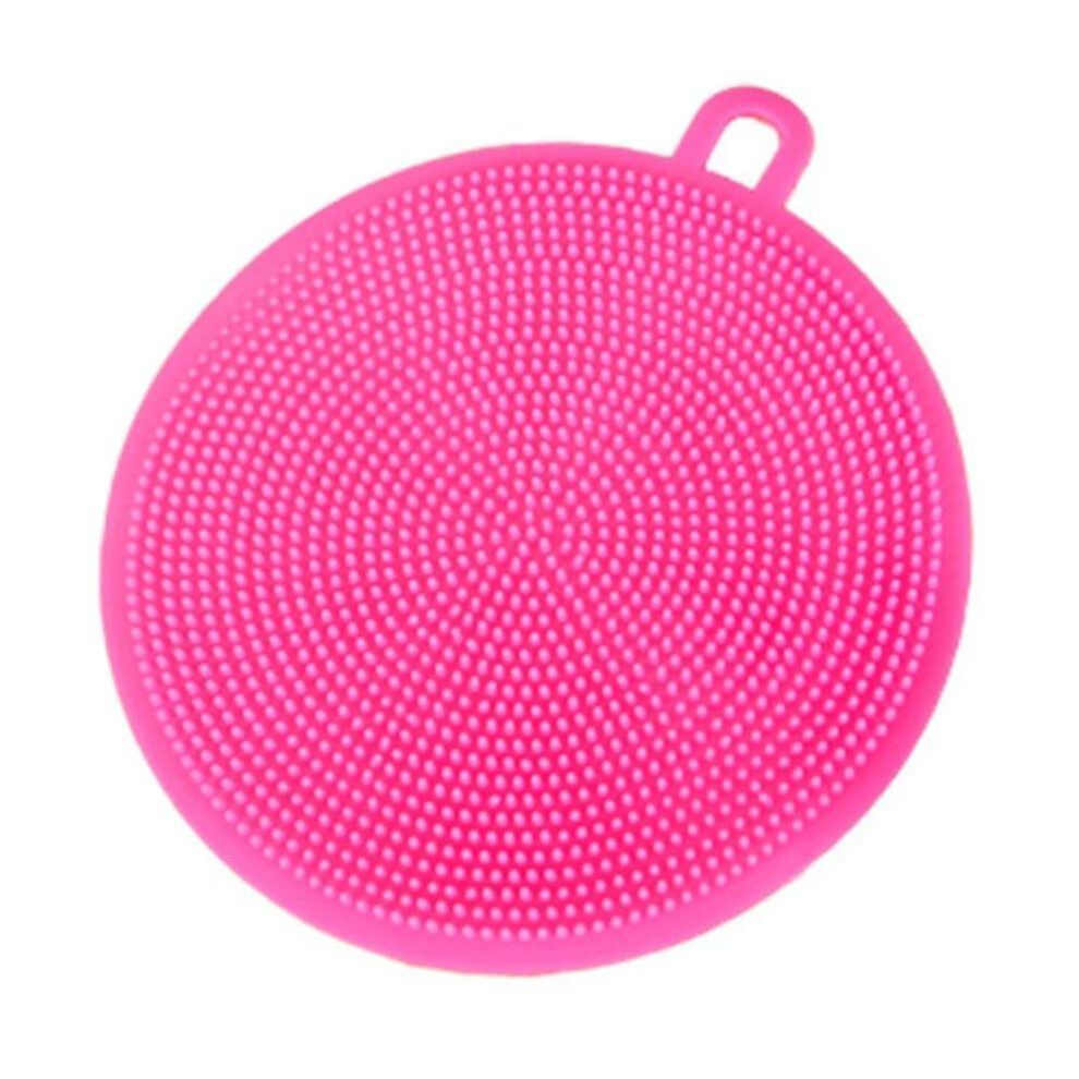 (pink) Multifunctional Cleaning Brush Dish Bowl Scouring Insulation Pad Rag