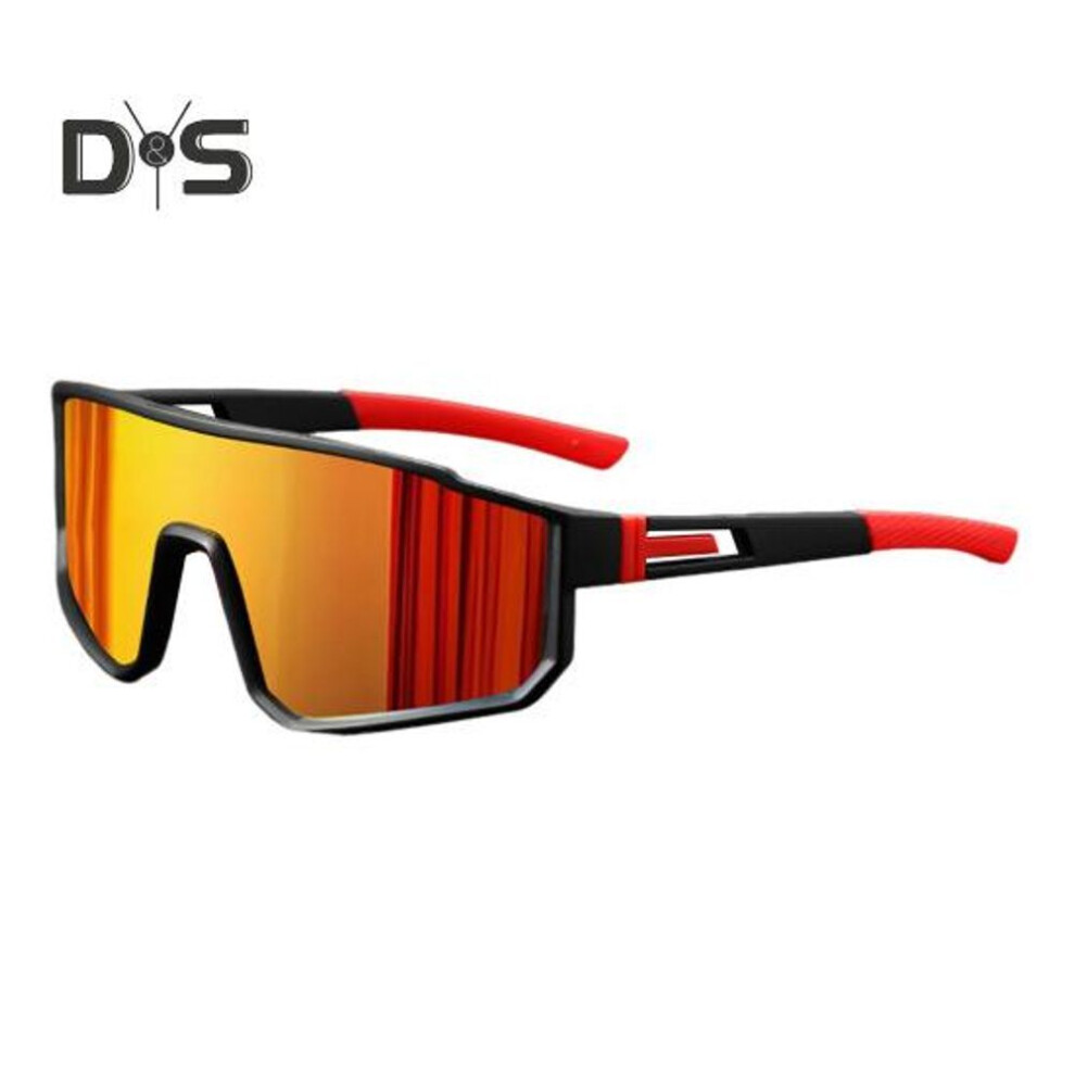 (black,red) Outdoor Cycling Glasses With Pc Lens Uv Protection Windproof Lightweight Men Women Running Mountain Bike Sports Goggles Eyewear