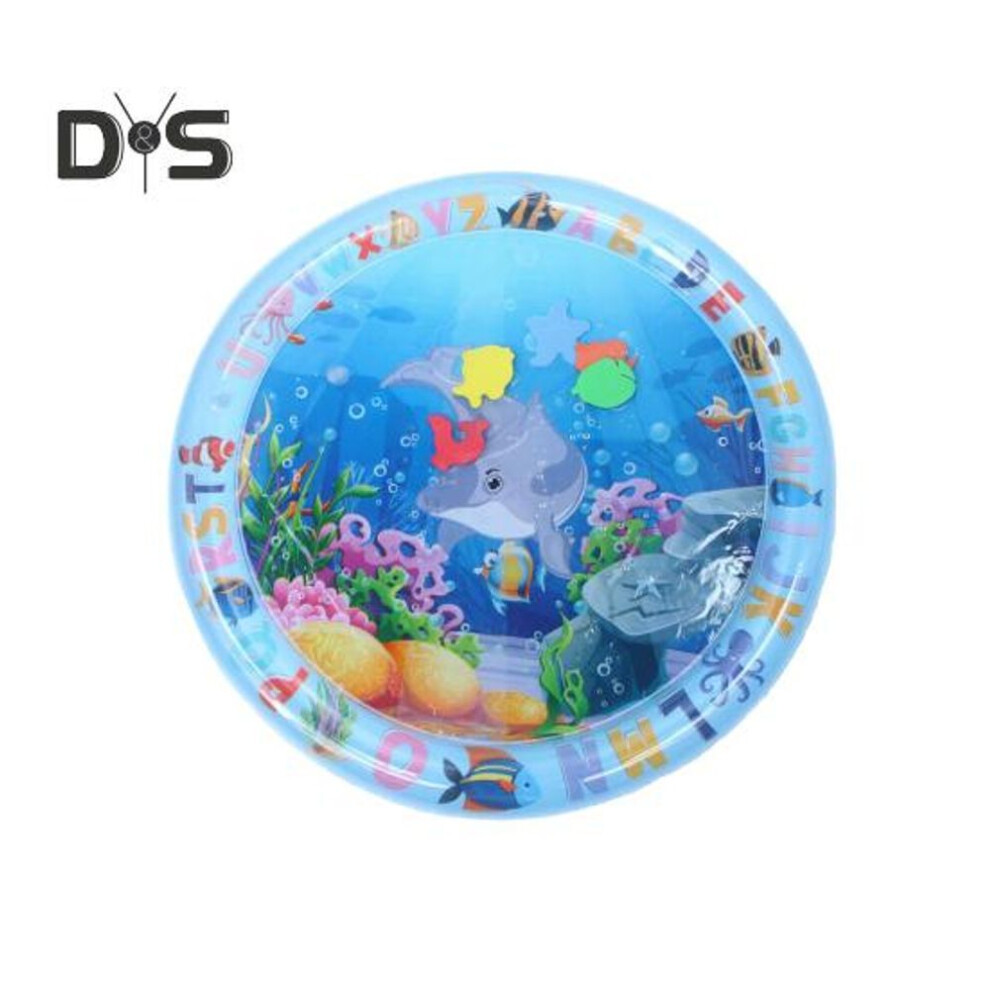 (as the picture, E) Water Sensor Mat For Cats Thickened Water Sensory Playmat With Fish Pattern Inflatable Cooling Comfort Summer Pet Water Pad