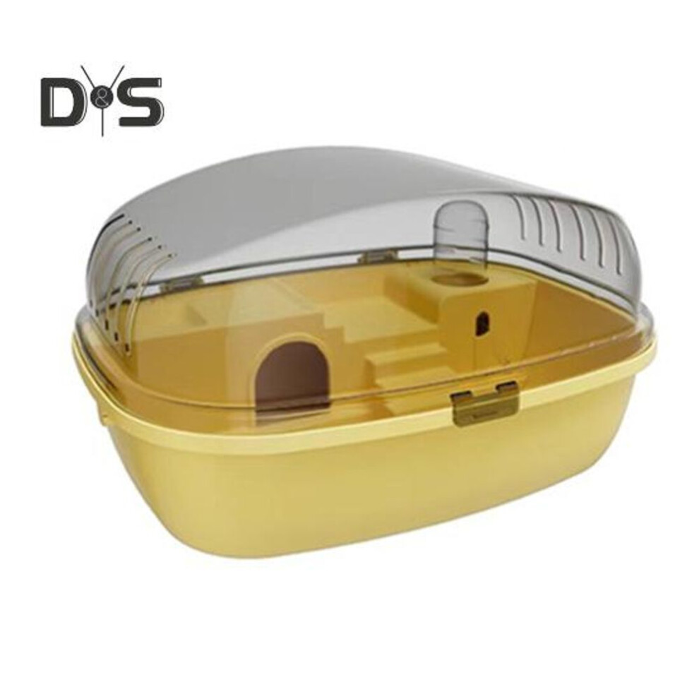 (yellow) Hamster Cage Detachable Hamster Habitat House 360 Degree Panoramic View Small Animal Cage Pet Breeding Box For Hamsters Hedgehogs Chinchillas