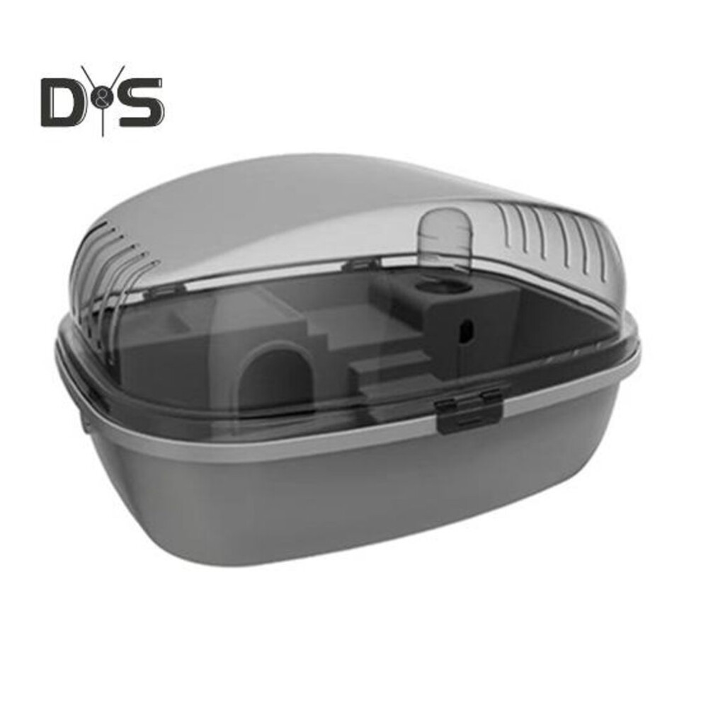 (grey) Hamster Cage Detachable Hamster Habitat House 360 Degree Panoramic View Small Animal Cage Pet Breeding Box For Hamsters Hedgehogs Chinchillas