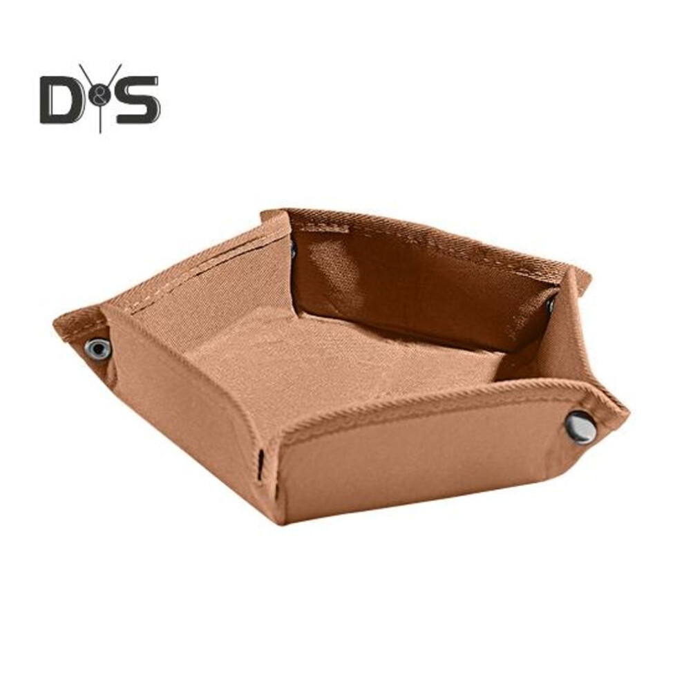 (khaki) Outdoor Camping Storage Tray With Snap Button Waterproof Oxford Cloth Portable Travel Foldable Pentagon Tray Organizer Container Holder