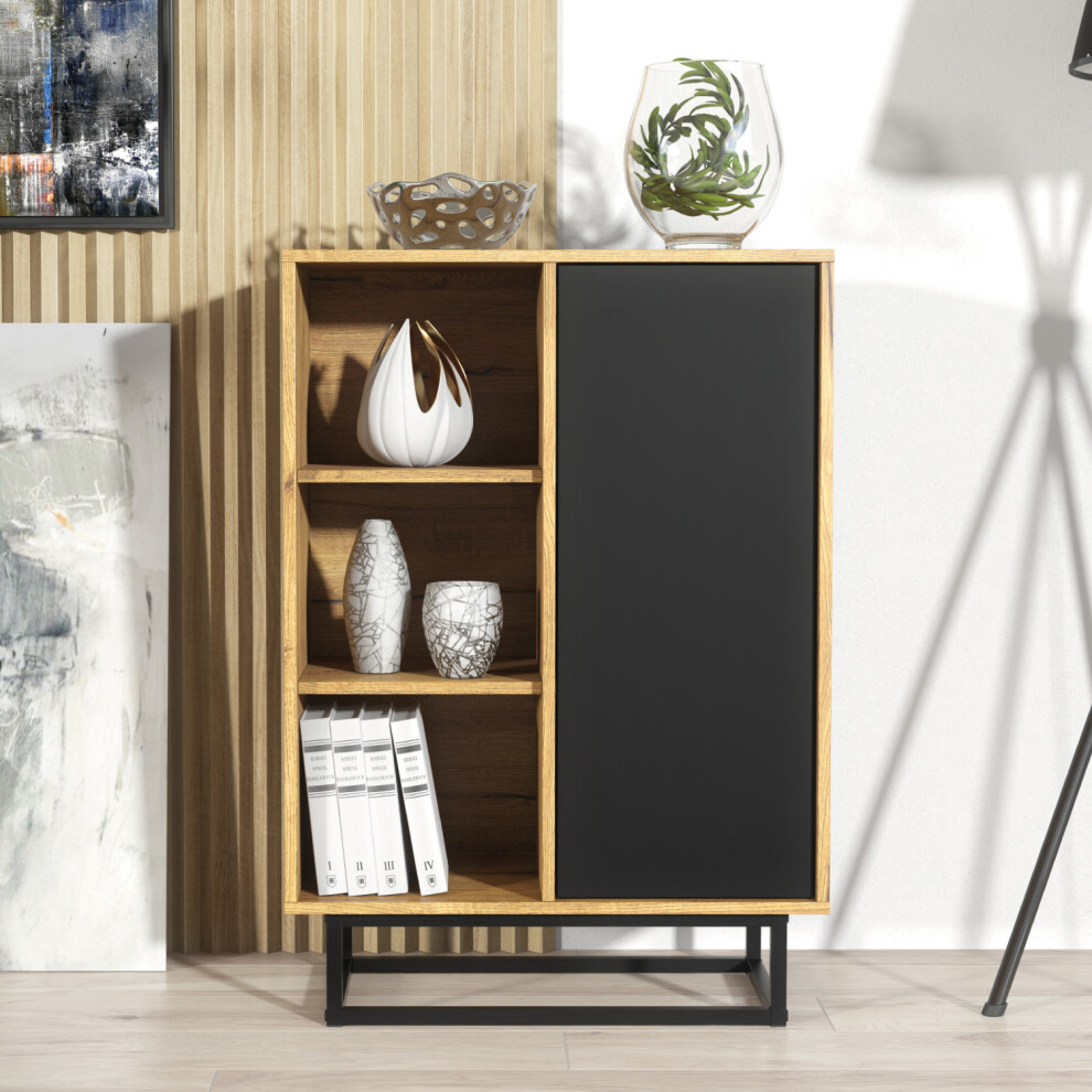 Elysian Loft 100cm Sideboard - Oak & Black