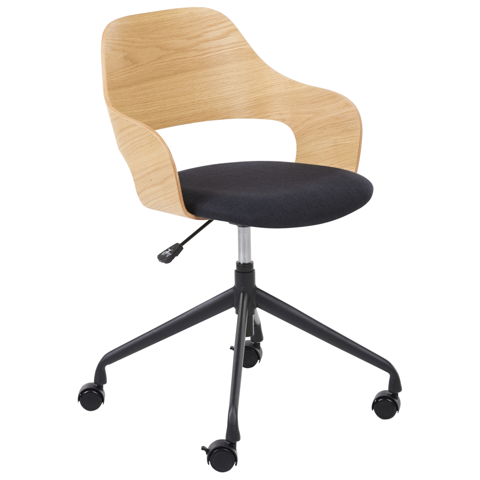 Desk Chair NOVATO Faux Linen Black