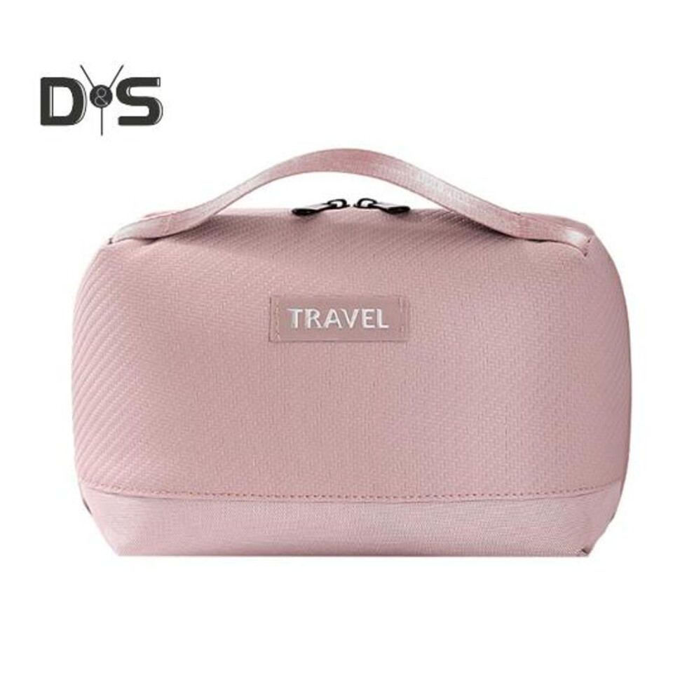 (pink) Makeup Bag Large Capacity Cosmetic Organizer With Top Handle Brush Holder Waterproof Multiple Pockets Travel Toiletry Bag For Women