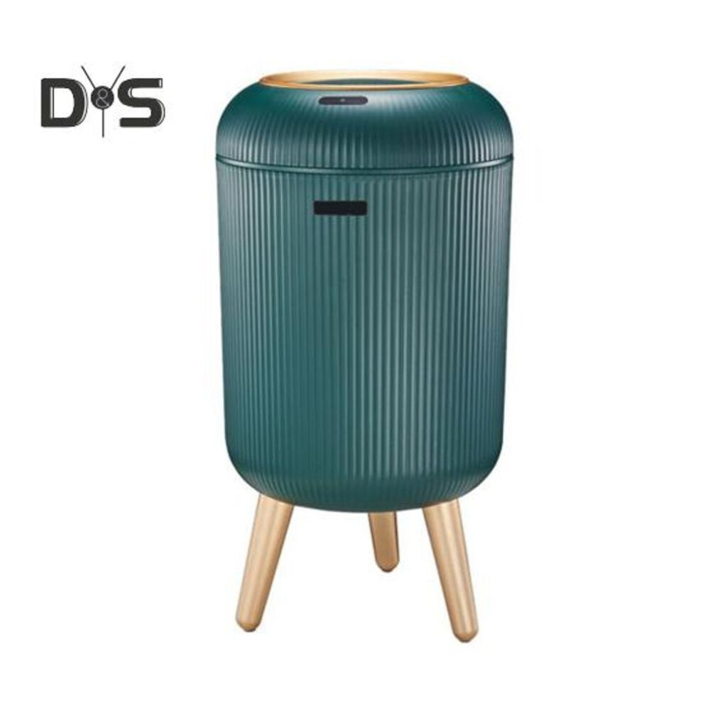 (dark green) Garbage Can With Motion Sensor Lid Large Capacity Hands-free Operation Bathroom Automatic Smart Trash Can Wastebasket