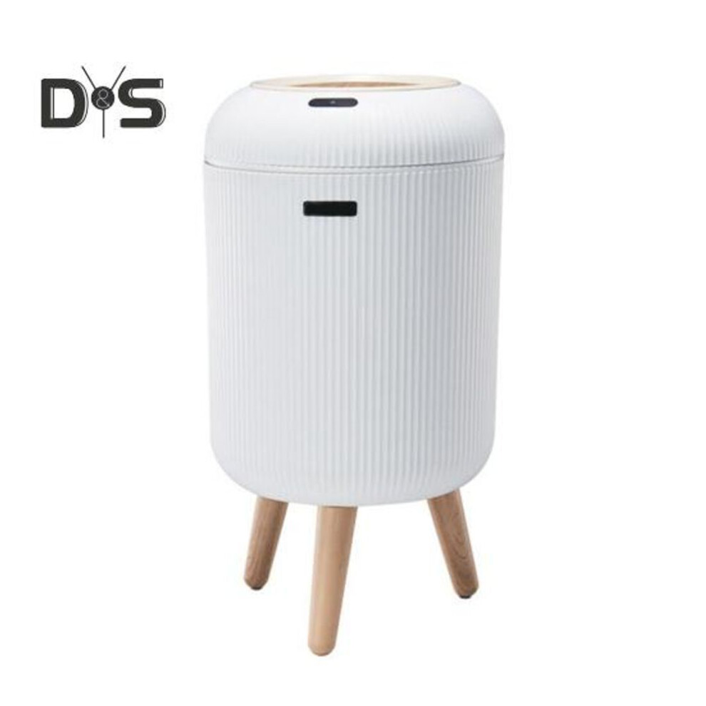 (white) Garbage Can With Motion Sensor Lid Large Capacity Hands-free Operation Bathroom Automatic Smart Trash Can Wastebasket