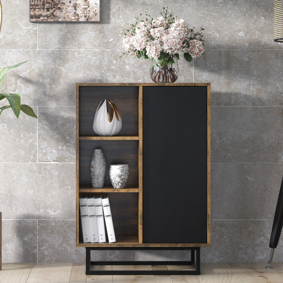Elysian Loft 100cm Sideboard - Rustic & Black