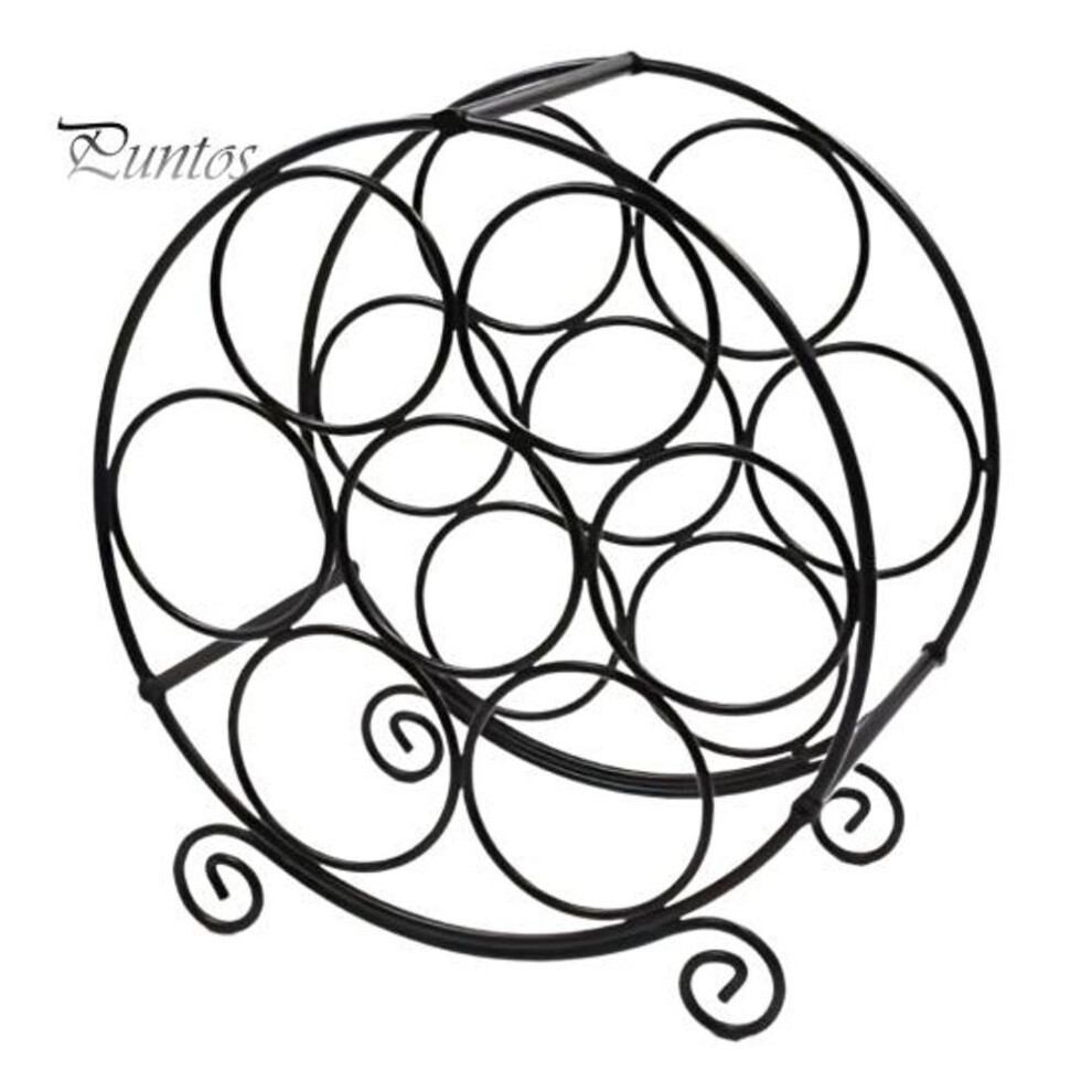Wine Rack Countertop Holder For Red White Storage Freestanding Metal Modern Tabletop Bottle Display Stand 7-ring Design Sturdy Wine Organizer