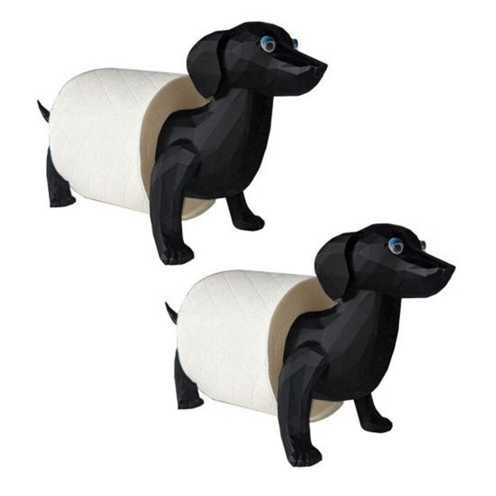 (as the picture, 2pcs Dog) Animal Toilet Paper Holder Freestanding Cartoon Sheep Toilet Roll Holder 3D Printed Pig Cat Loo Roll Holder for Bathroom Decor Tissue Roll Storage