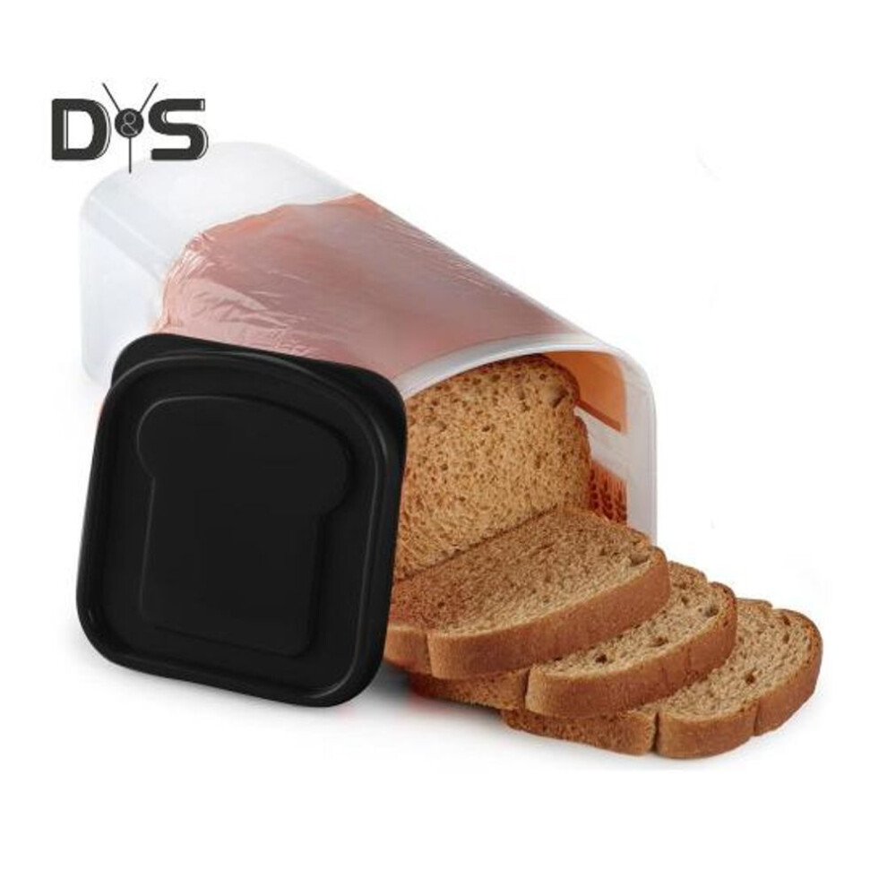 (black) Bread Toast Storage Box With Airtight Lid Freshness Bread Storage Container Multifunctional Bread Loaf Dispenser Plastic Sandwich Bread Keeper For