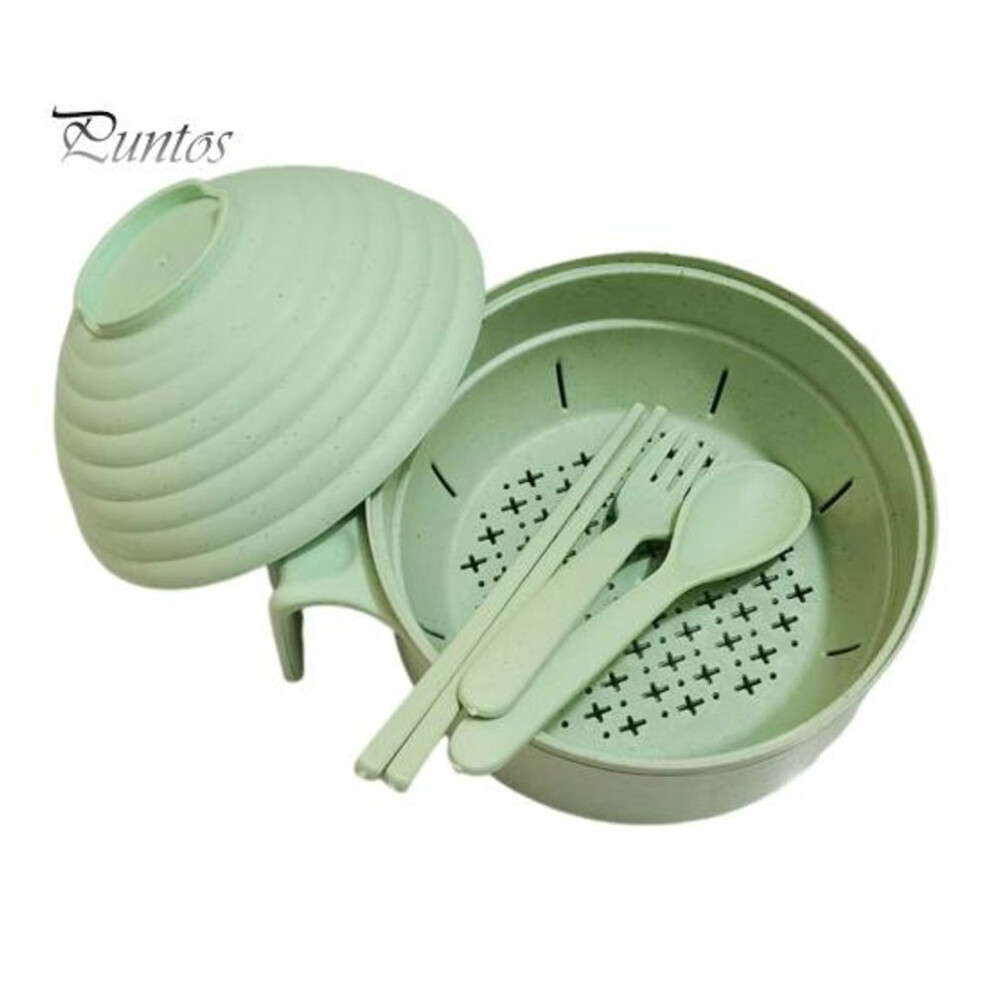 (green) Microwave Ramen Cooker Bowl Set with Chopsticks Noodle Bowl Microwavable Fast Ramen Pot for College Students BPA-Free Heat-Resistant Handles Phone