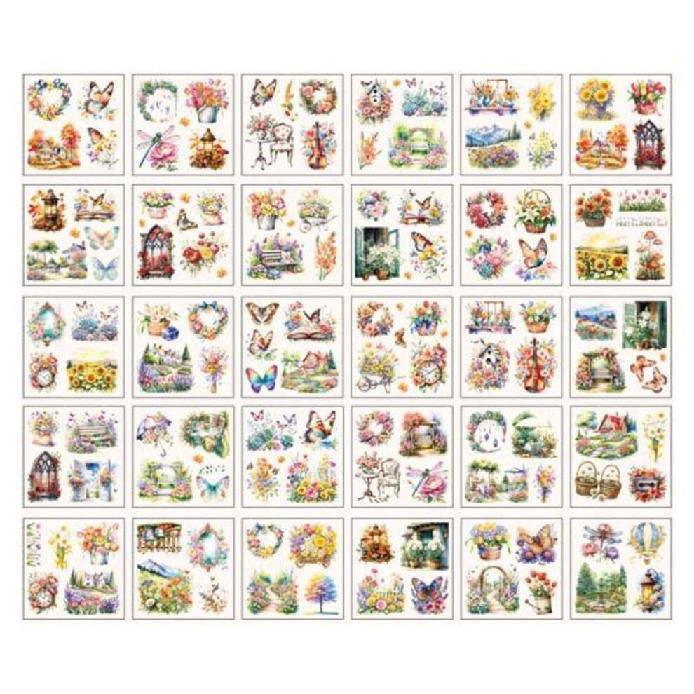 (as the picture, D) Transparent Stickers Book Various Sizes Easy to Use Stickers Journaling Scrapbook Collage Decal Junk Journaling Supplies