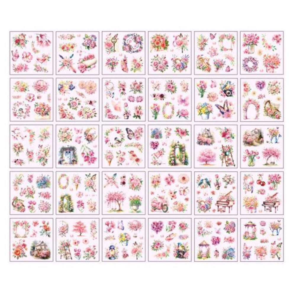 (as the picture, A) Transparent Stickers Book Various Sizes Easy To Use Stickers Journaling Scrapbook Collage Decal Junk Journaling Supplies