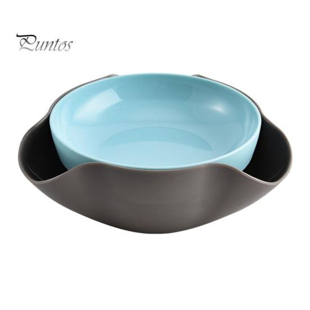 Shell Collecting Snack Bowl with Shell Storage Double-layer Nut Bowl Detachable Divided Snack Bowls with Trash Can