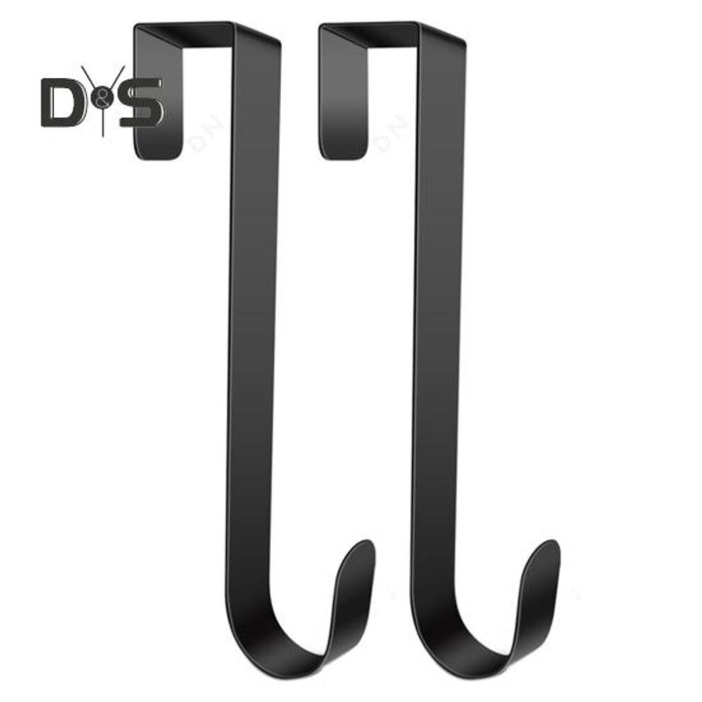 (black, 38cm) 2pcs Wreath Hangers Metal Door Wreath Hooks Rustproof Corrosion Resistant Not Easily Deformed Front Door Wreath Hooks Garland Hangers
