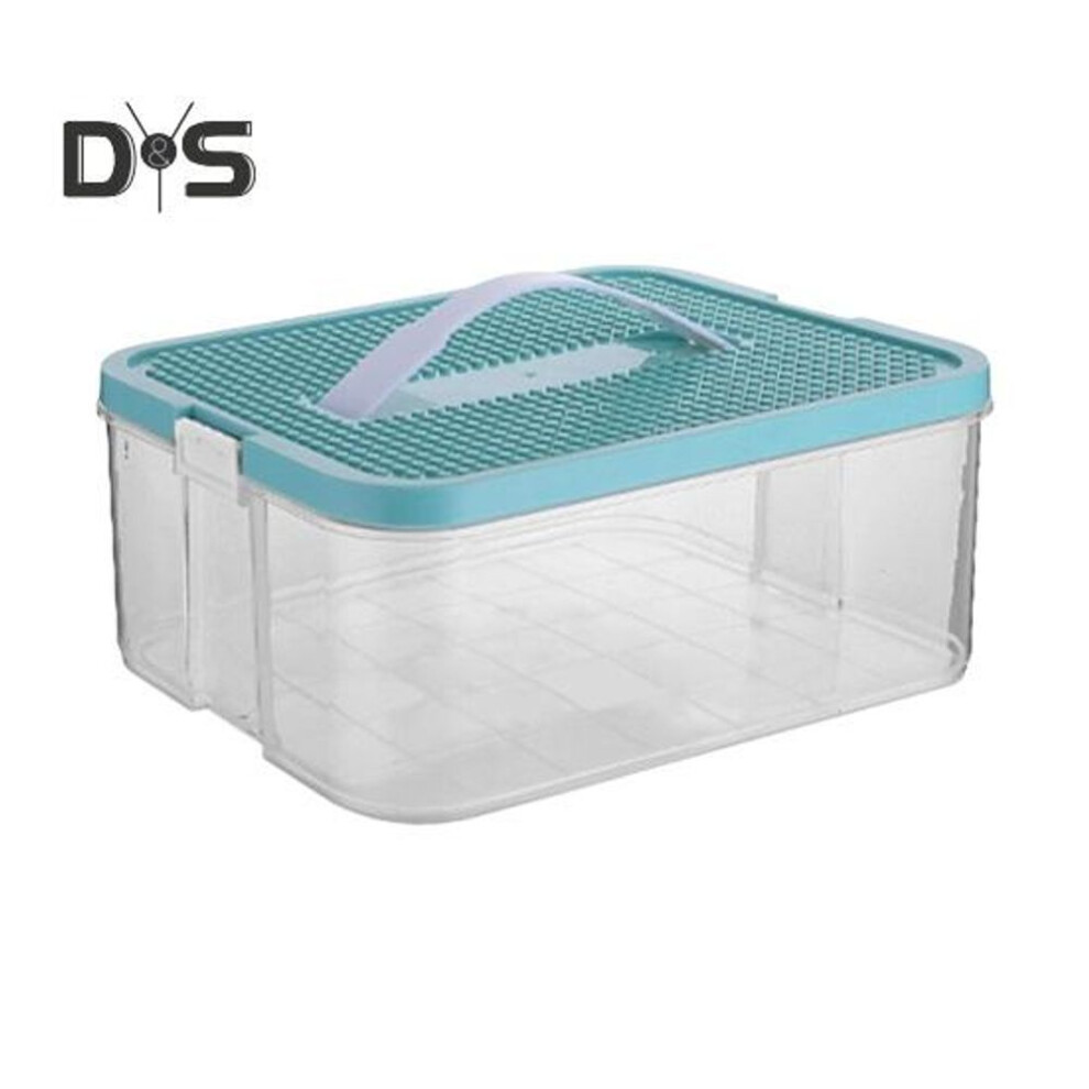 (as the picture, A) Storage Box With Lockable Lid Multiple Compartments Large Capacity Transparent Building Blocks Organizer Jewelry Storage Case