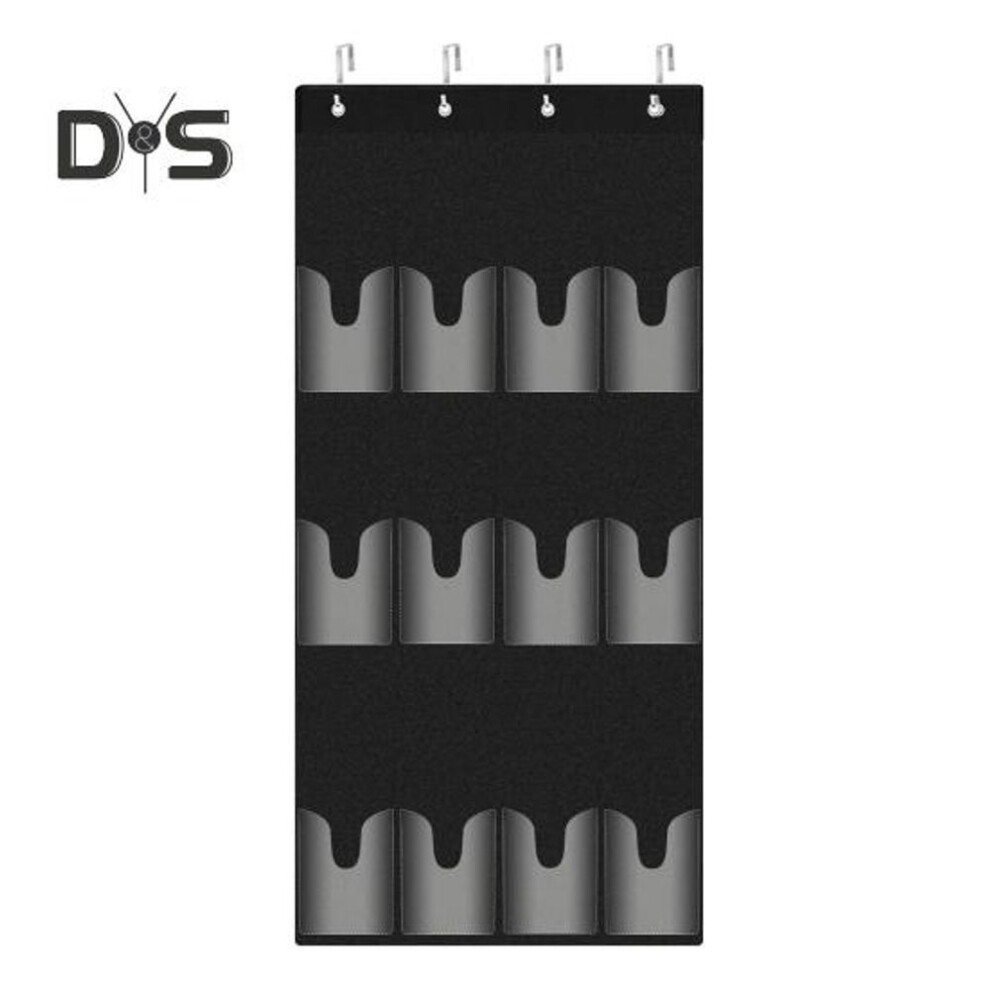Water Bottle Holder For Cup 12 Pockets Large Capacity Organizer With 4 Hooks Portable Foldable Hanging Bag For Door Kitchen Cabinet Pantry Bedroom