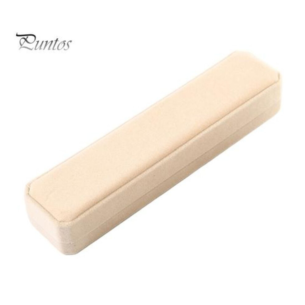 (beige) Velvet Necklace Gift Box Jewelry Storage Gift Box Dust-Proof Flip-Top Design Bracelets Necklaces Anklets Jewelry Presentation Box
