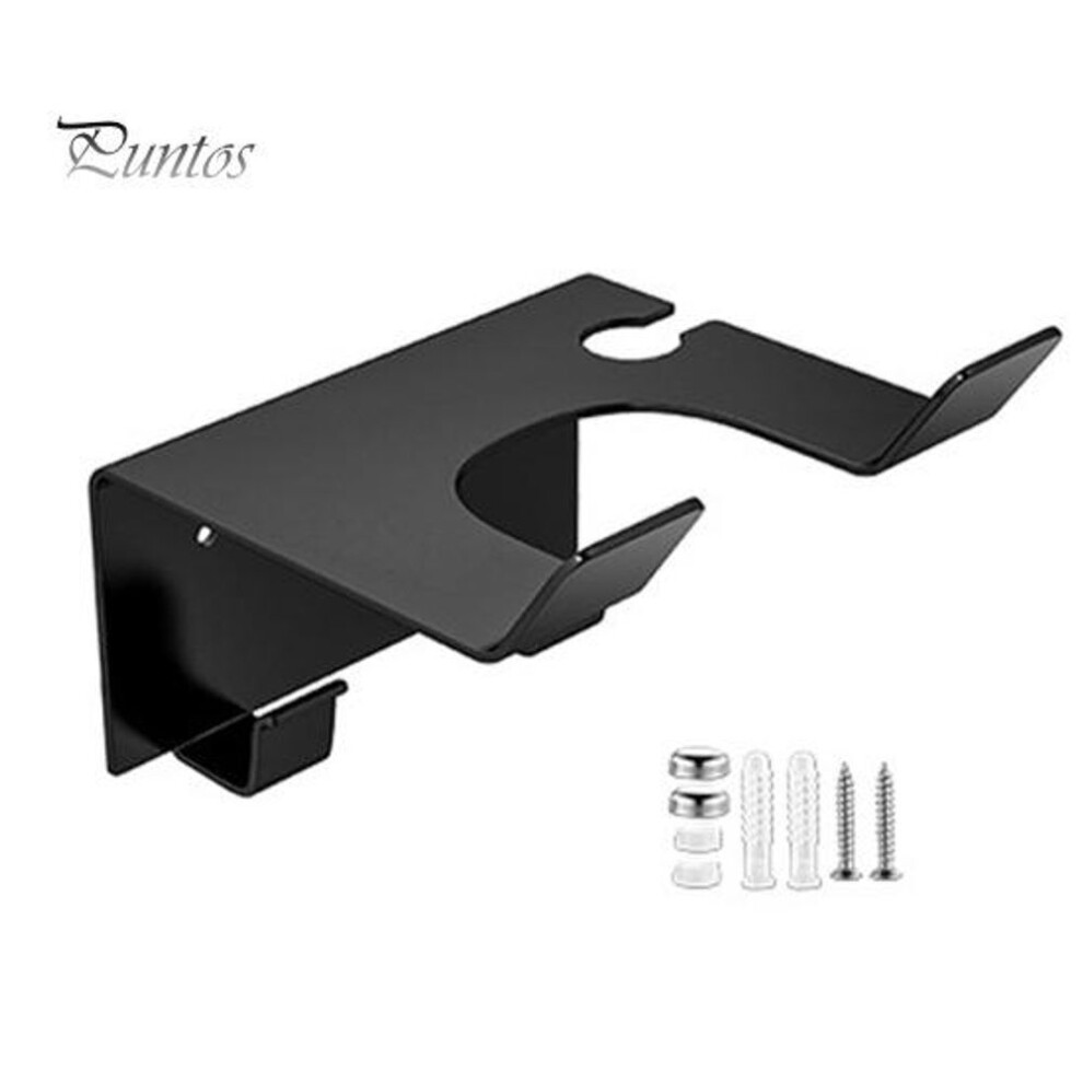 (black) Hair Dryer Stand Wall Mount Storage Holder Strong Load-bearing Waterproof Easy Installation Universal Hair Dryer Rack Bathroom Storage Organizer