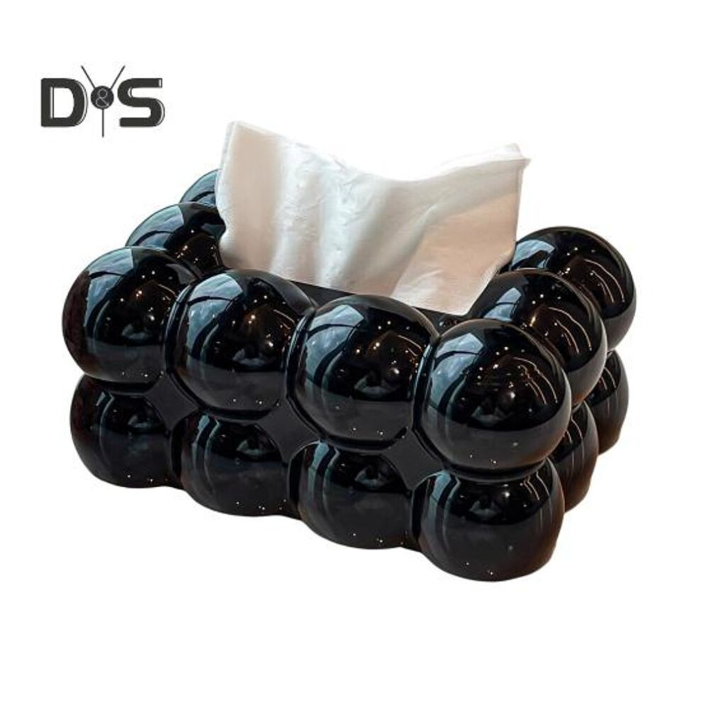 (black, A) Tissue Box Storage Holder Large Capacity Spring Design Easy to Use Luxury Home Tissue Paper Organizer Desktop Decor