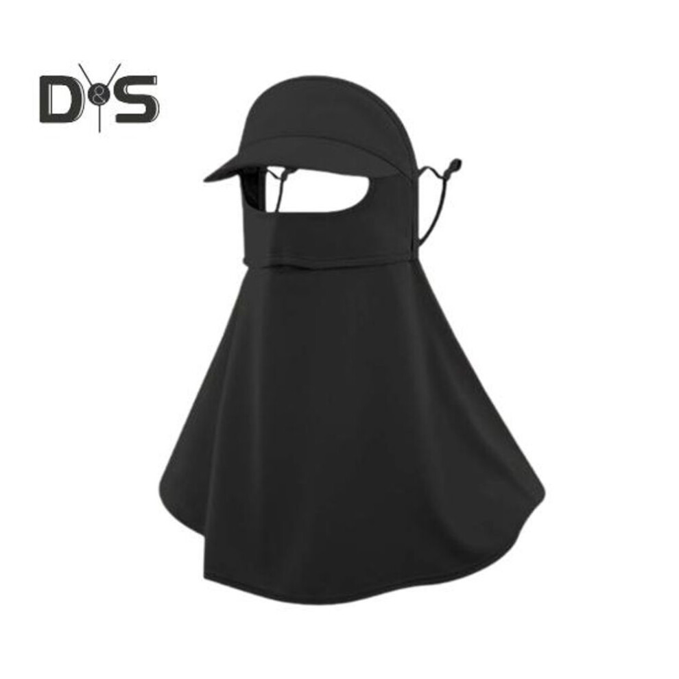 (black) Sunscreen Face Guard With Upf50+ Sun Protection Lightweight Ice Silk Sun Hat 360 Degree Full Coverage Neck Gaiter