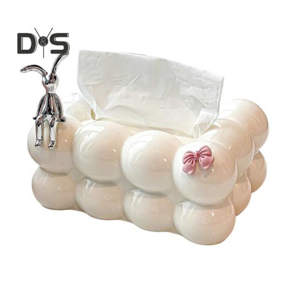 (white, C) Tissue Box Storage Holder Large Capacity Spring Design Easy To Use Luxury Home Tissue Paper Organizer Desktop Decor