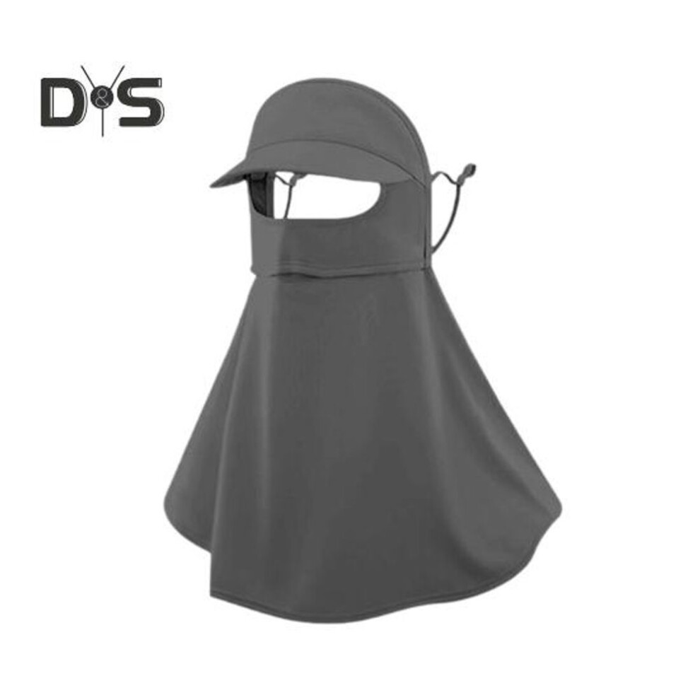 (grey) Sunscreen Face Guard with UPF50+ Sun Protection Lightweight Ice Silk Sun Hat 360 Degree Full Coverage Neck Gaiter