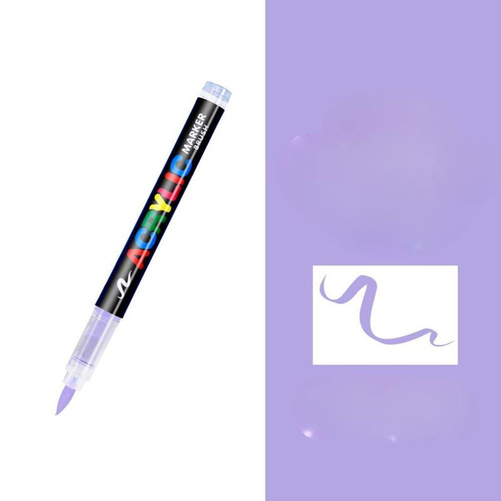 (purple, 1pc) Acrylic Paint Pens, Soft Brush Tip Acrylic Paint Markers, Color Acrylic Markers Ideal For Canvas, Rock Painting, Wood, Stone, Glass, Ceramic