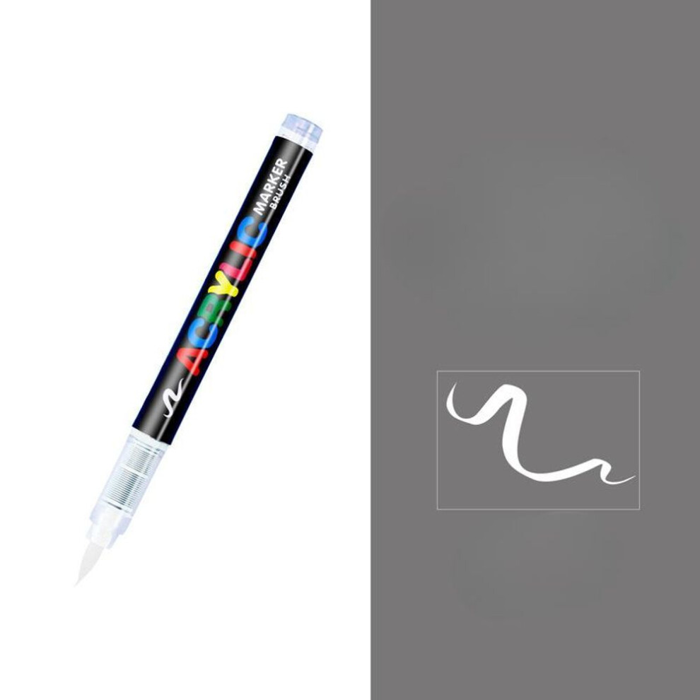(white, 1pc) Acrylic Paint Pens, Soft Brush Tip Acrylic Paint Markers, Color Acrylic Markers Ideal For Canvas, Rock Painting, Wood, Stone, Glass, Ceramic