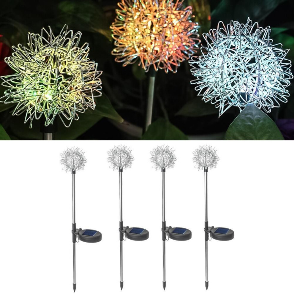 (multicolor) 4pcs Warm Light Outdoor Sidewalk Light Cute Solar Outdoor Fence Lights  Garden